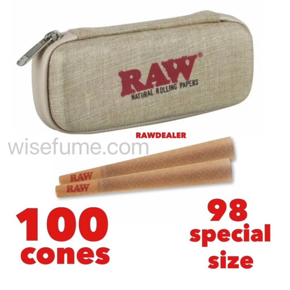 RAW classic 98 special size pre-rolled cones 100PK + RAW cone wallet